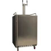 EDGESTAR 24 Inch Wide Double Tap Kegerator for Full Size Kegs with Electronic Control Panel KC7000SSTWIN